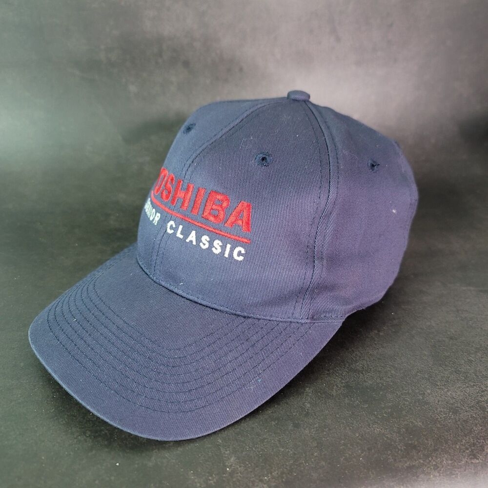 Vintage Toshiba Senior Classic Snapback Hat Golf Baseball Cap Blue Embroidered